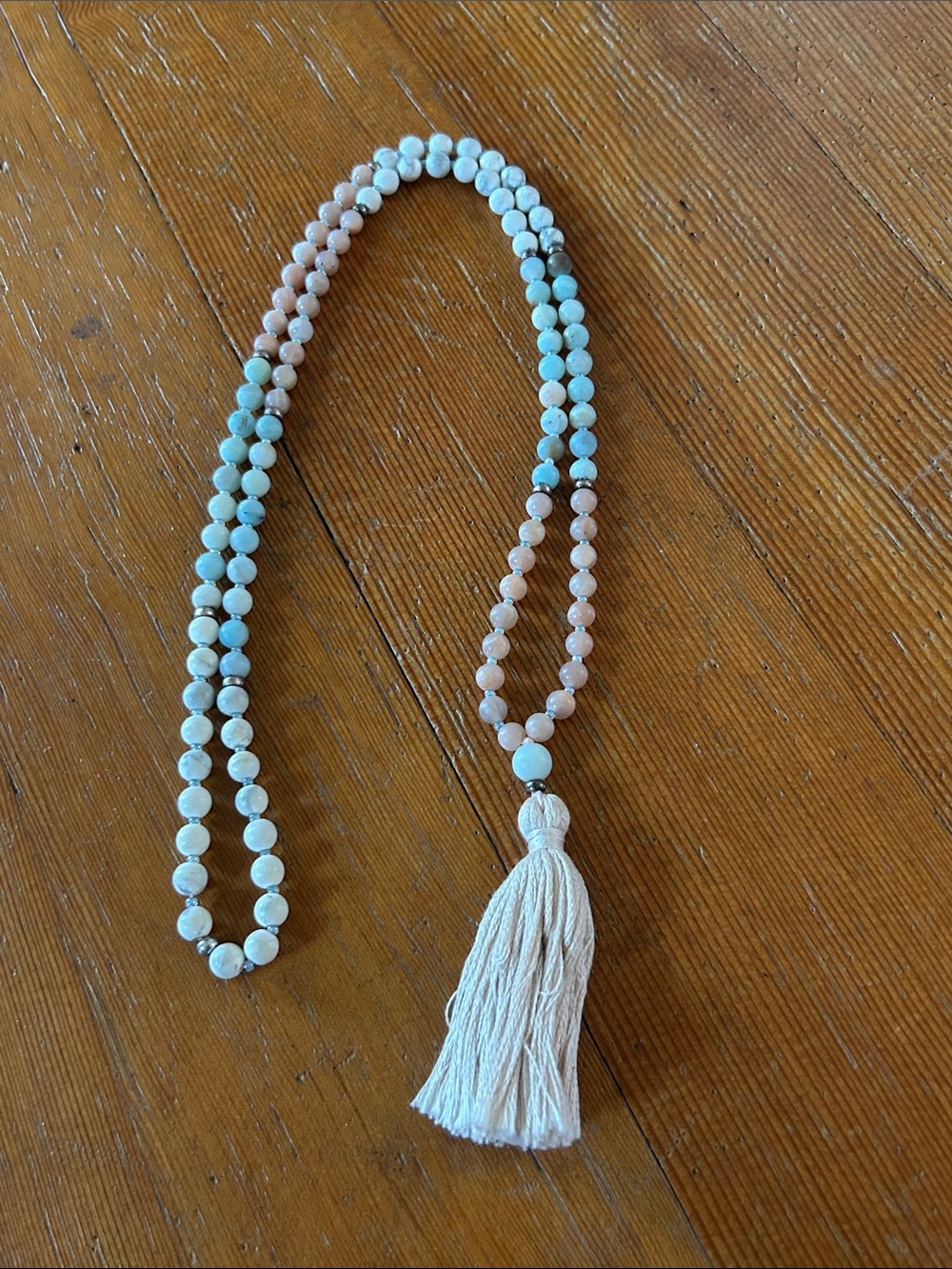 Amazonite Moonstone Mala necklace 108 meditation bead necklace